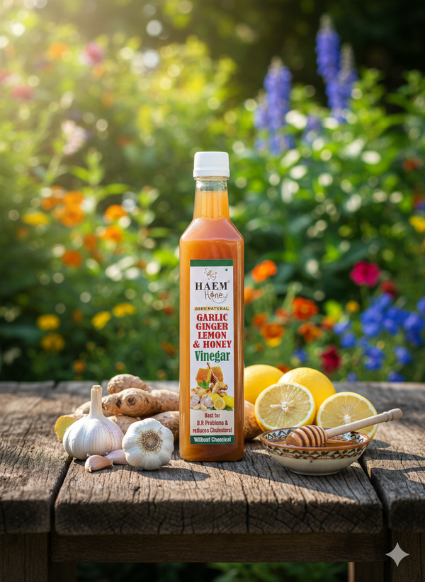 Garlic Ginger Lemon and Honey Vinegar | 500ml